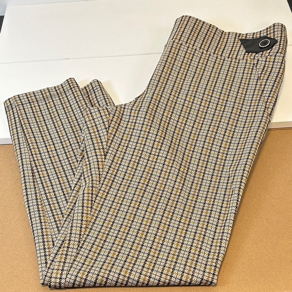 Soho Apparel Ltd. Brown Plaid Ankle Pull On dress pants women’s Size Large
